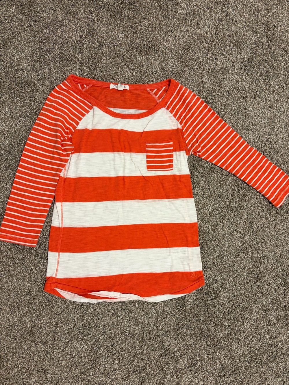 Aeropostale Red & White Striped Raglan Long Sleeve Tee